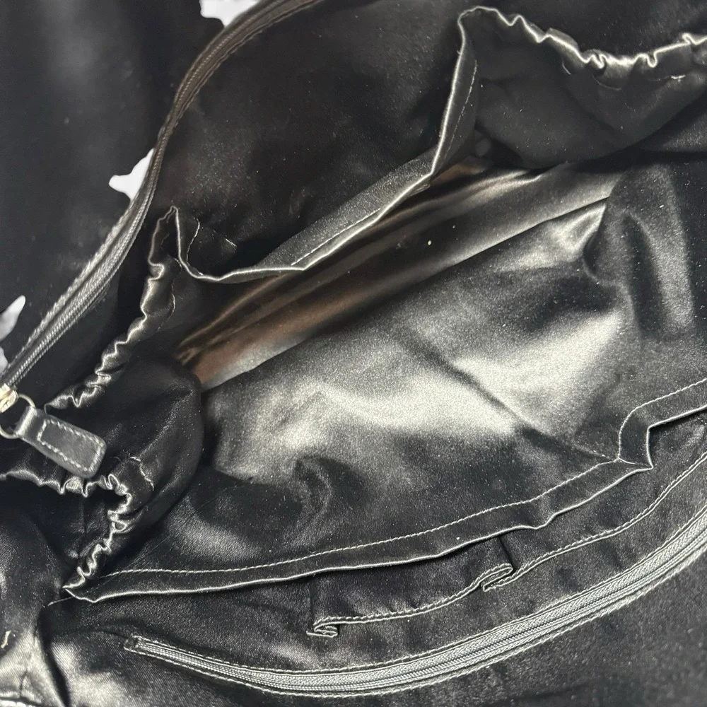 Coach Black Patent Leather Stitched C Baby Bag Diaper Tote Crossbody Travel Bag